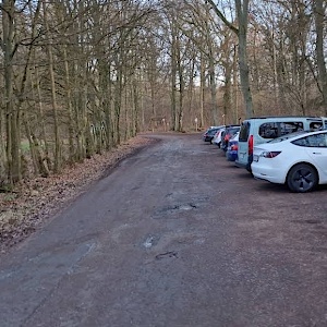Wanld und Wanderparkplatz vor dem Kirschenwäldchen