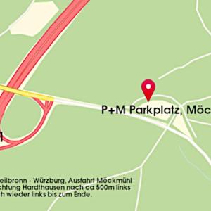 P+R Parkplatz Möckmühl / Hardthausen an der A81